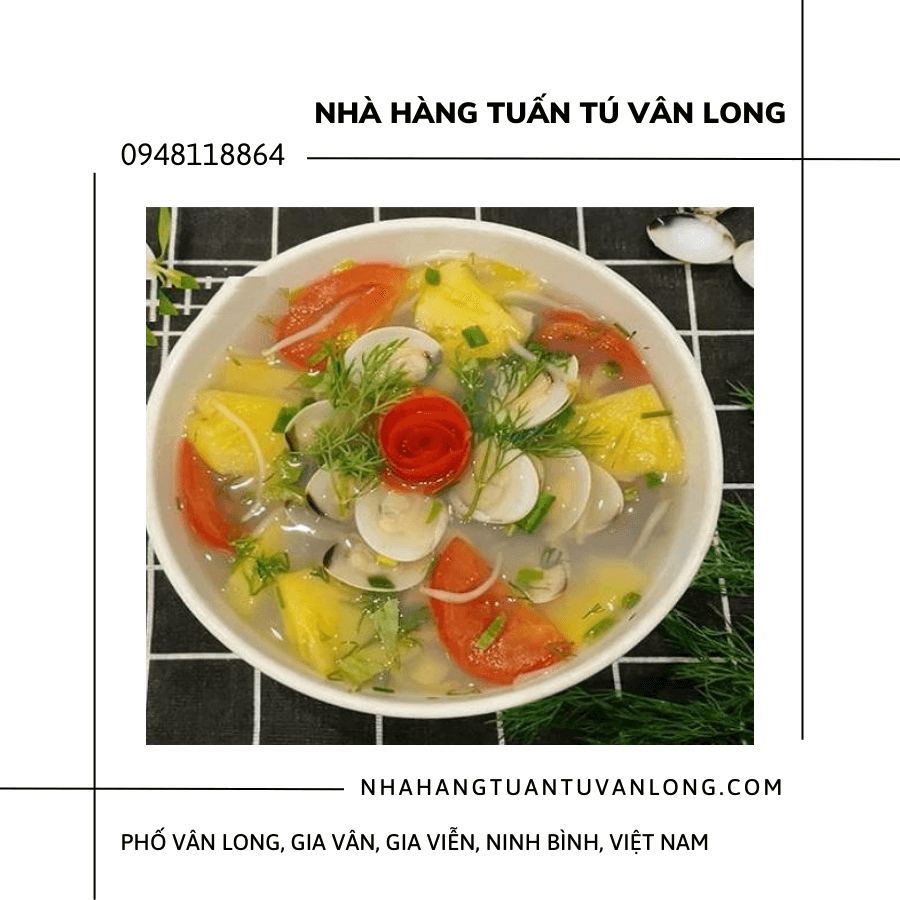 Canh ngao nấu chua đầm Vân Long Ninh Bình 