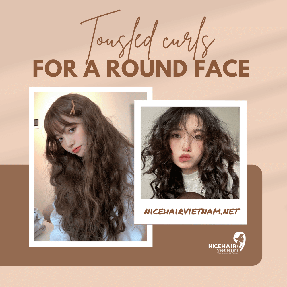 Tousled curls for a round face - a key to vibrant and youthful look