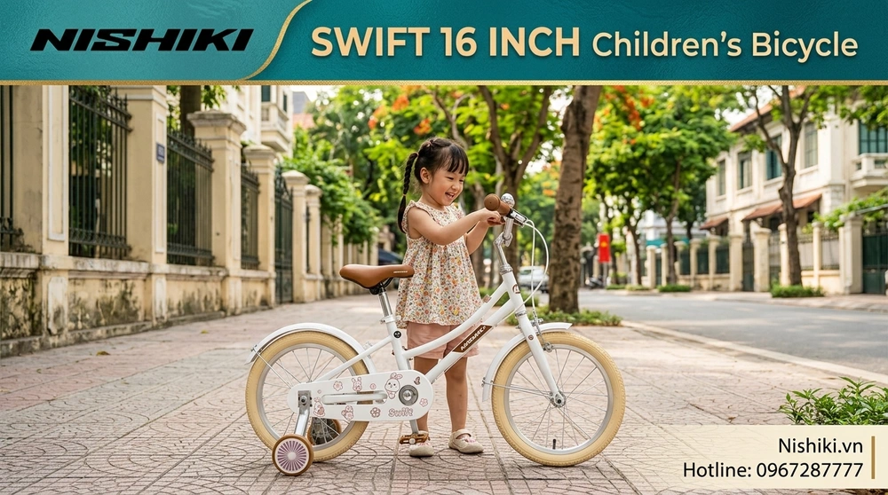 Xe Đạp Trẻ Em Nhật Bản SWIFT 16 Inch: Món Quà Tuổi Thơ Hoàn Hảo Cho Bé Gái