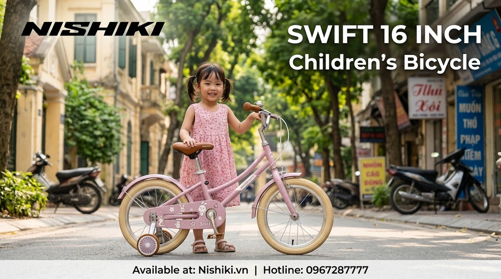 Xe Đạp Trẻ Em Nhật Bản SWIFT 16 Inch: Món Quà Tuổi Thơ Hoàn Hảo Cho Bé Gái
