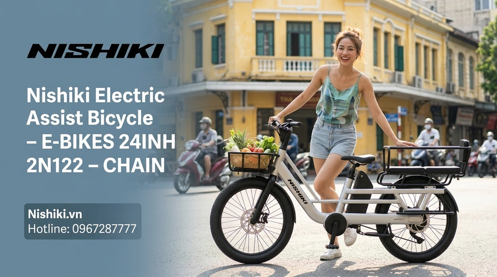 Giải Pháp Đưa Đón Con Đi Học An Toàn Và Đi Làm Thảnh Thơi Cùng Xe Đạp Trợ Lực Điện Nishiki E-BIKES 24INH 2N122 – Chain