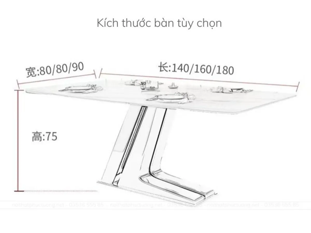 Lưu ý về hình dáng và kích thước bàn ăn