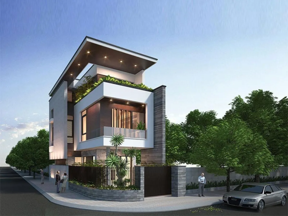 Mặt tiền nhà sau thi công khác xa phối cảnh 3D - Chủ đầu tư muốn thay đổi theo nhu cầu của gia đình