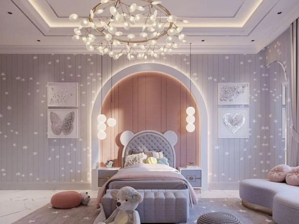 Phòng ngủ trẻ em với thiết kế cung điện công chúa