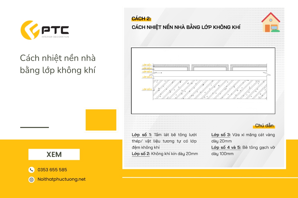 Cách nhiệt nền nhà bằng lớp không khí