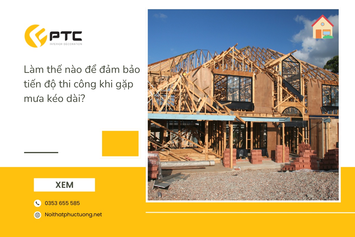 Tác động của mưa kéo dài khi thi công công trình