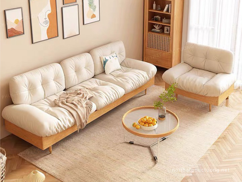 GHẾ SOFA GỖ KẾT HỢP ĐỆM (SFG-09)