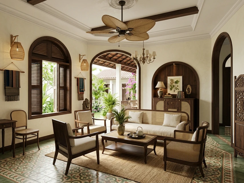 Thiết Kế Nội Thất Phong Cách Indochine: Nét Đẹp Hoài Niệm Đông Dương Hòa Quyện Sang Trọng