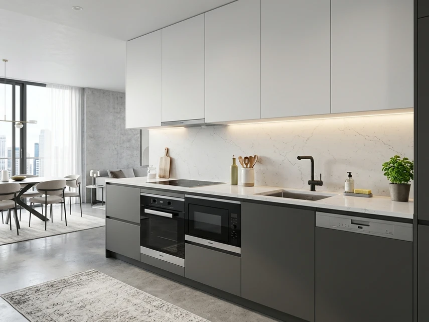 Thiết Kế Tủ Bếp Chữ I Hiện Đại Cho Căn Hộ Chung Cư: Gọn Gàng, Tiện Nghi & Chuẩn Kỹ Thuật