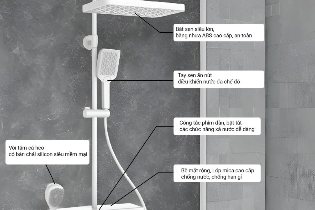 Sen cây Palado PLD901B (4) Sen cây tắm đứng PALADO PLD901B