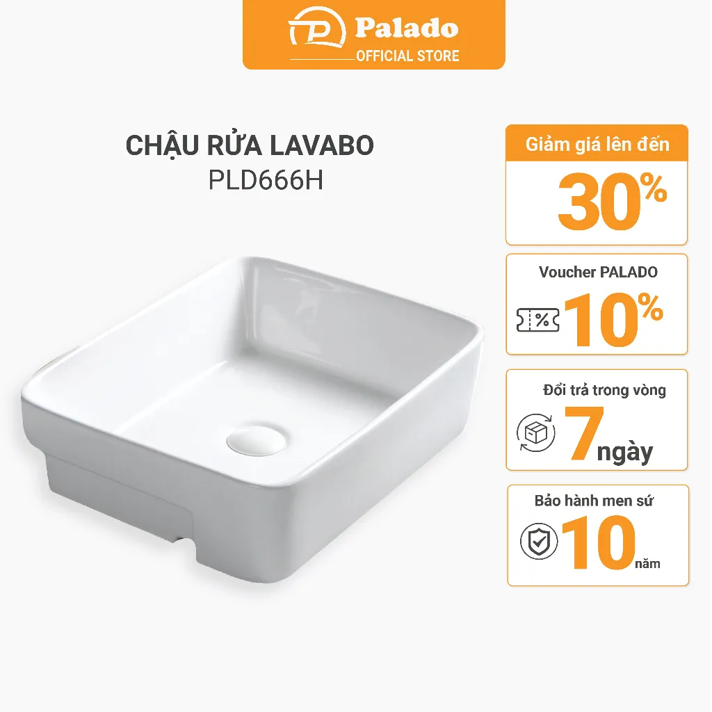 PLD666H (2) Chậu rửa lavabo dương bàn Palado PLD666H - một thiết bị không thể thiếu trong không gian phòng tắm hiện đại