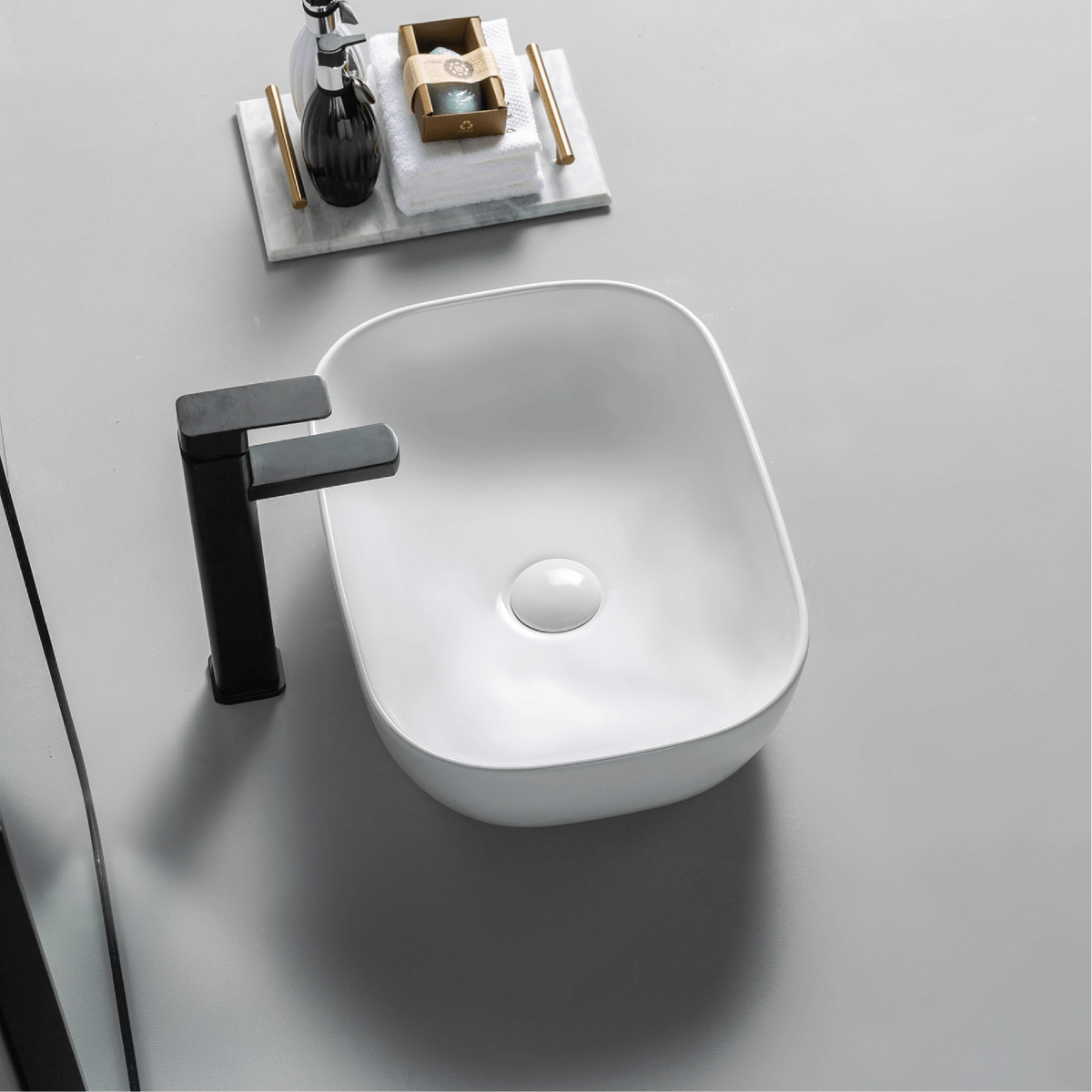 Chậu rửa lavabo dương bàn Palado LD869E cao cấp (Kích thước 460 330 140 mm) (3) Sản phẩm chính hãng