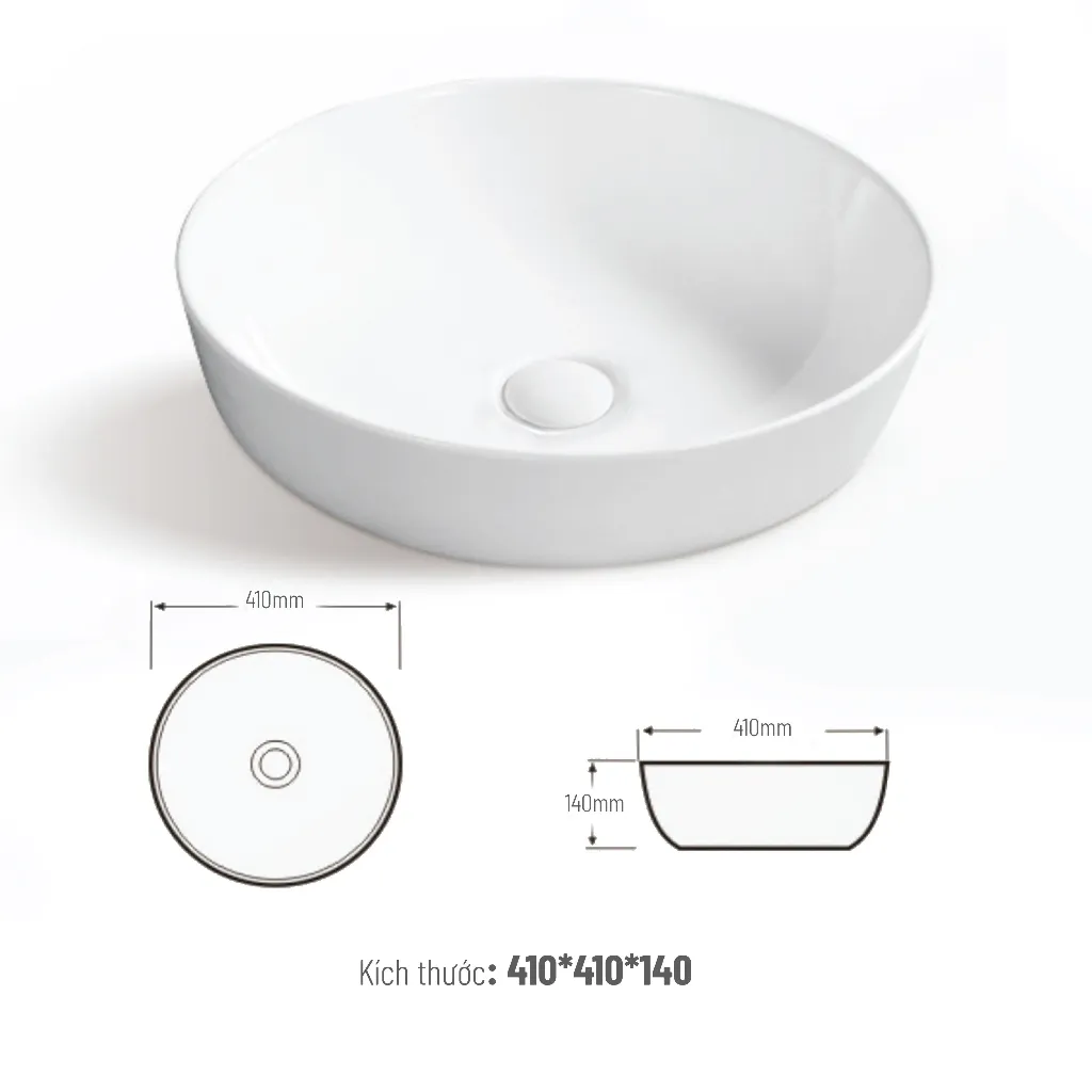 Thông số kĩ thuật của chậu rửa lavabo Palado PLD869G dương bàn