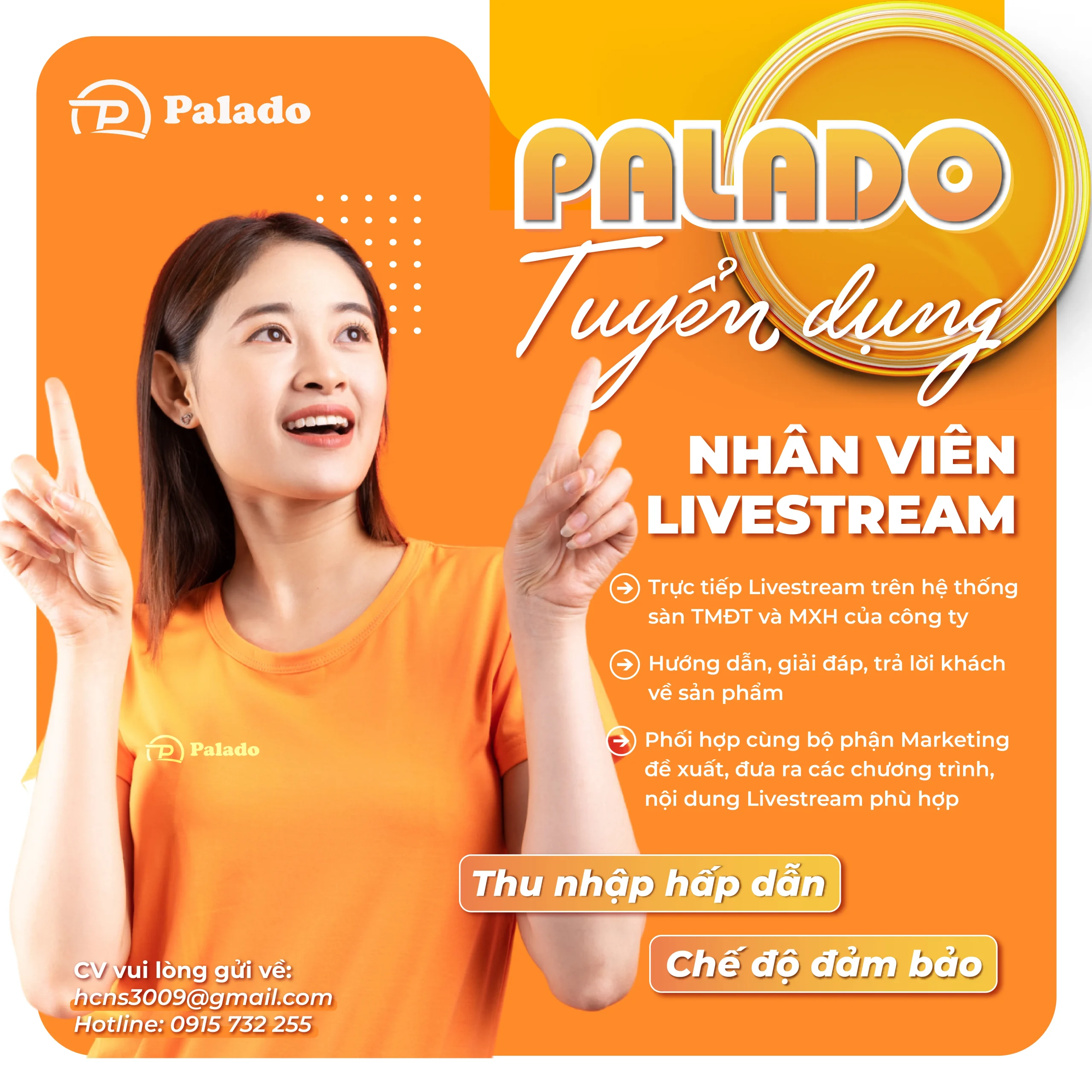 Palado Việt Nam: Tuyển dụng nhân viên Livestream