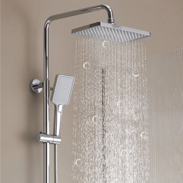 Sen Cay Palado 902E 4 600x600 Bộ sen cây PLD902E được trang bị núm vặn vuông giúp bạn thay đổi các chế độ vòi sen dễ dàng