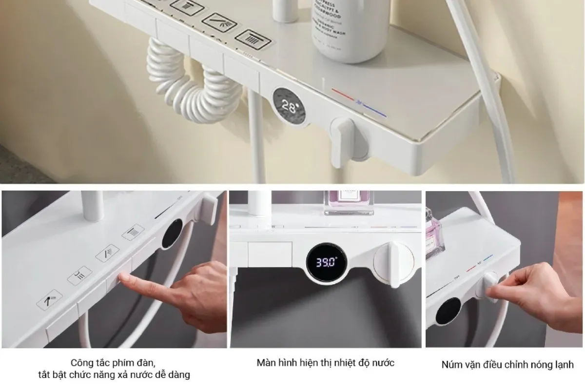 Top 11 mẫu sen tắm nóng lạnh Palado cao cấp, chất lượng nhất (01B) 1 Sen cây nhiệt độ Palado PLD901B