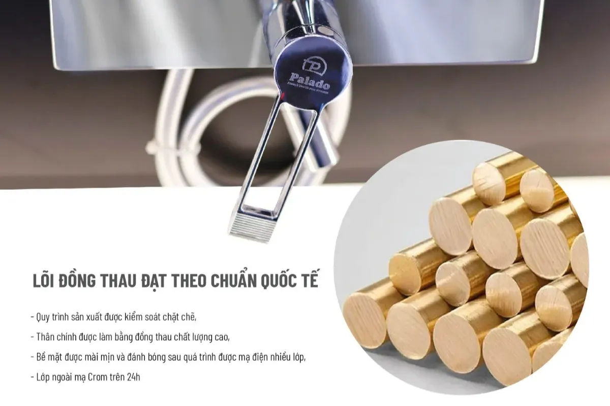 Top 11 mẫu sen tắm nóng lạnh Palado cao cấp, chất lượng nhất (7) 7 Sen tắm nóng lạnh Palado đều được làm từ chất liệu cao cấp