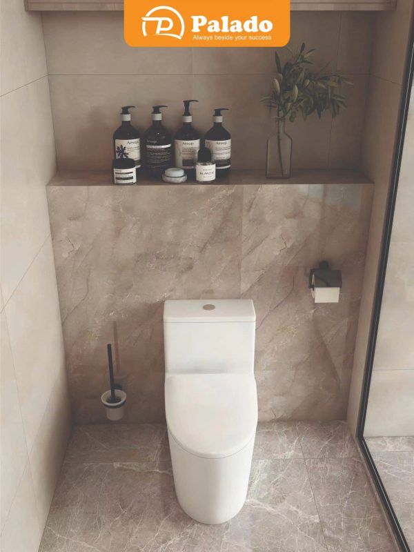 Bồn cầu liền khối xả xoáy Trắng PLD-671H