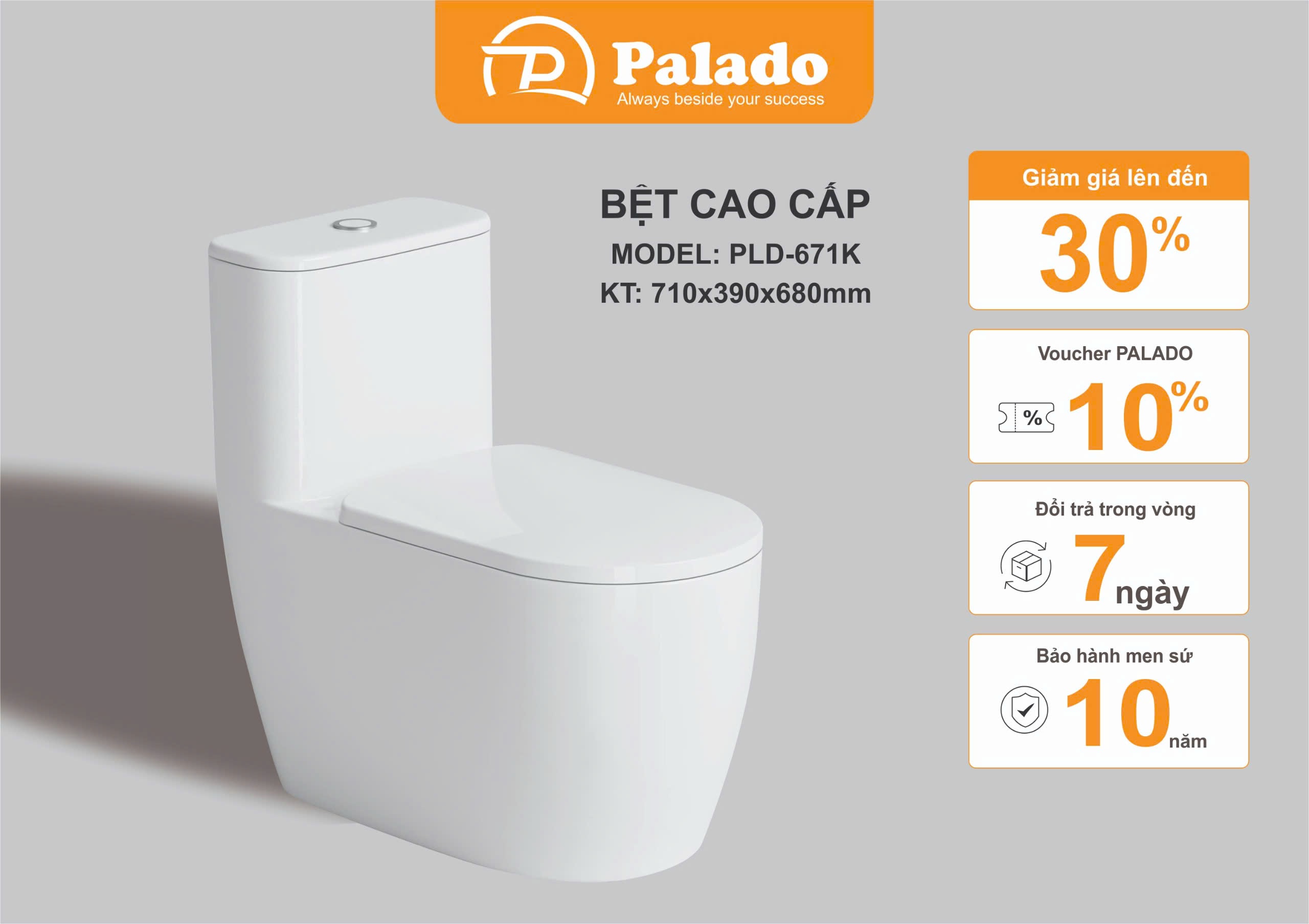 Palado.vn Bệt 671K Trắng Ảnh gốc 1