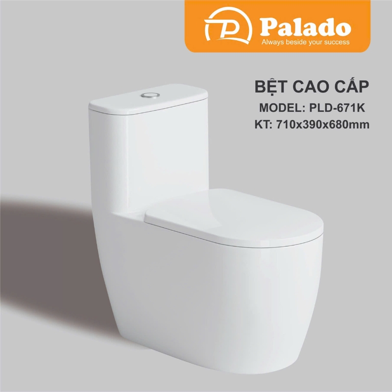 Bồn cầu liền khối xả xoáy Trắng PLD-671K Bồn cầu liền khối xả xoáy Trắng PLD-671K