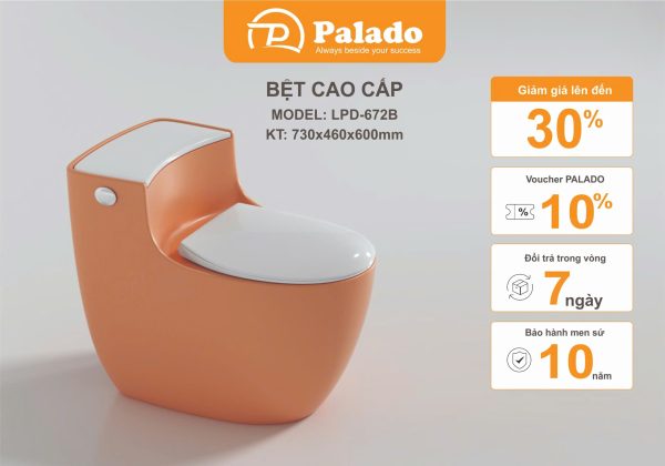 Bồn cầu liền khối xả xoáy S-trap Cam LPD-672B mang lại giá trị vượt trội cho một sản phẩm cao cấp