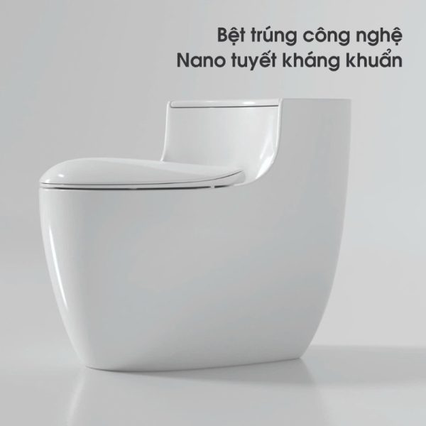 Bồn cầu liền khối xả xoáy S-trap Trắng (Siphonic one-piece toilet S-trap PLD-672I)