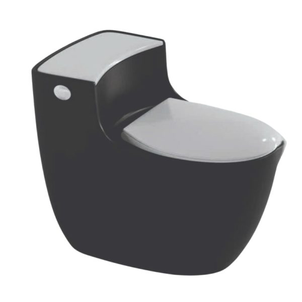 Bồn cầu liền khối xả xoáy S-trap Đen (Siphonic One-Piece Toilet S-trap PLD-672K