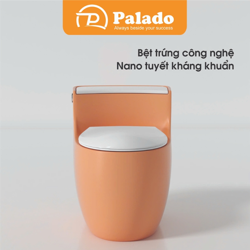 Bồn cầu PLD-672B được làm từ chất liệu gốm sứ cao cấp với lớp men chống bám bẩn