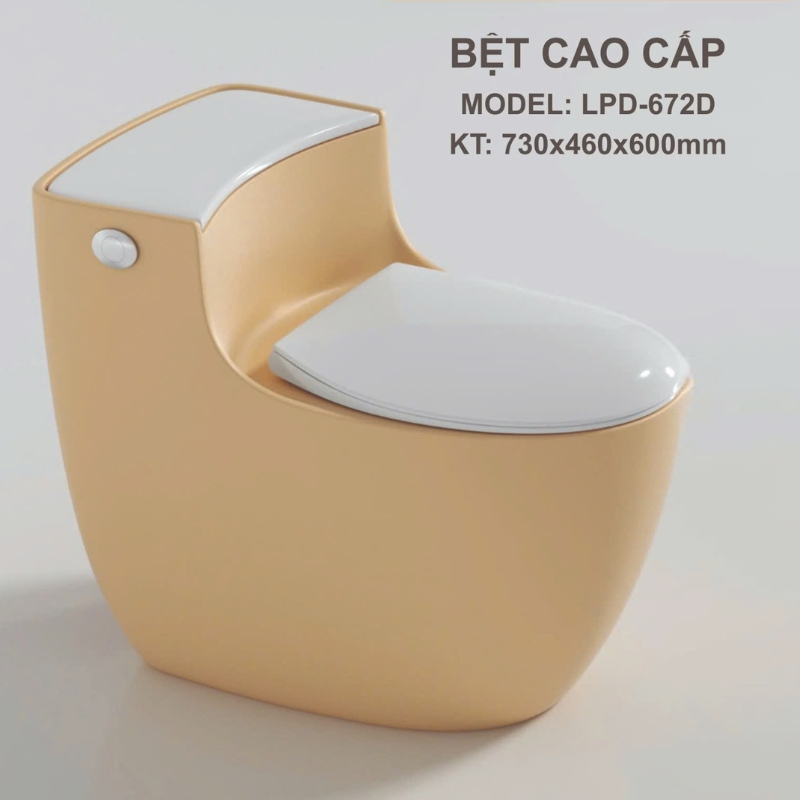 Giới thiệu về bồn cầu liền khối xả xoáy S-trap Vàng PLD-672D Giới thiệu về bồn cầu liền khối xả xoáy S-trap Vàng PLD-672D