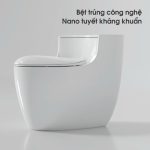 Bồn cầu liền khối xả xoáy S-trap Trắng (Siphonic one-piece toilet S-trap PLD-672I)