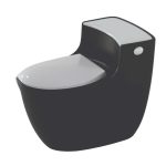 Bồn cầu liền khối xả xoáy S-trap Đen (Siphonic One-Piece Toilet S-trap PLD-672K
