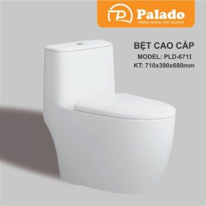 Bồn cầu liền khối xả xoáy Trắng PLD-671I