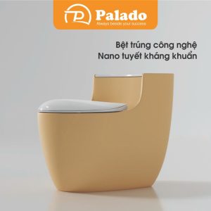 Bồn cầu liền khối xả xoáy S-trap Vàng (Siphonic One-Piece Toilet S-trap LPD-672D)