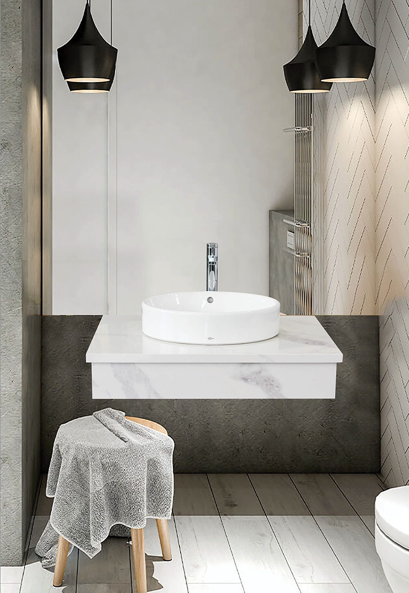 Lavabo sứ trắng cao cấp