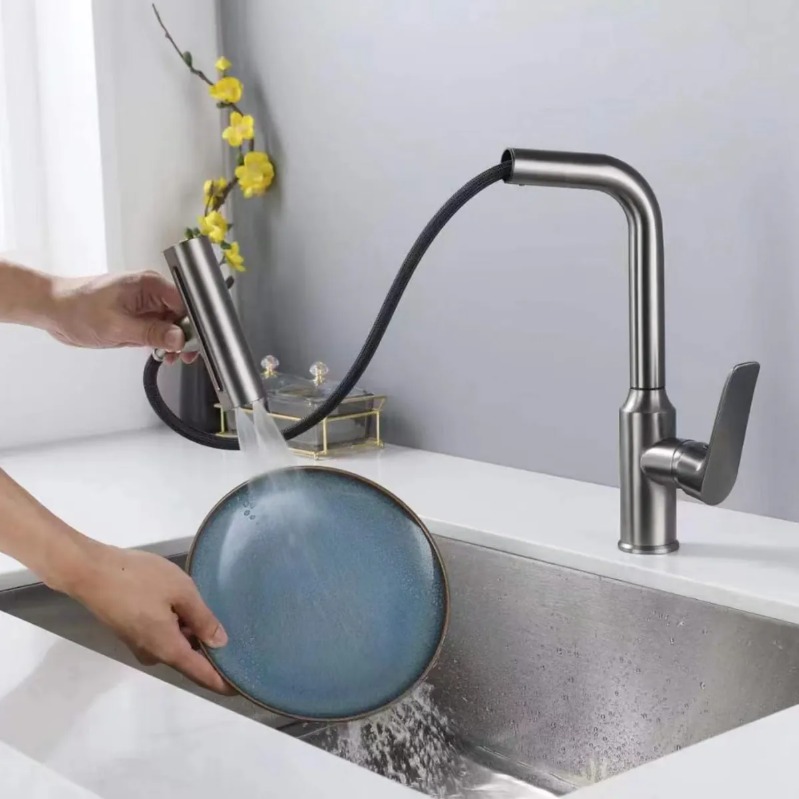 vòi rửa chén dây rút