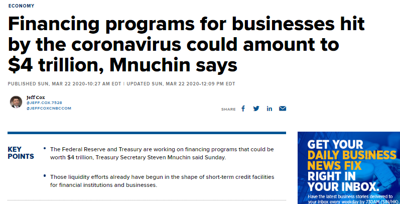 Kế hoạch gói hỗ trợ cho doanh nghiệp ở Mỹ do ảnh hưởng của coronavirus