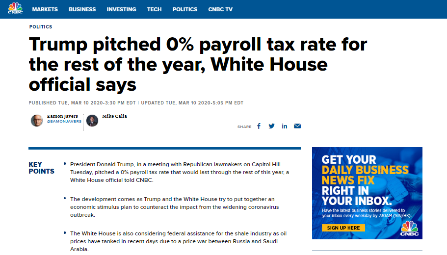 Tổng thống Trump đề xuất giảm thuế thu nhập xuống 0%