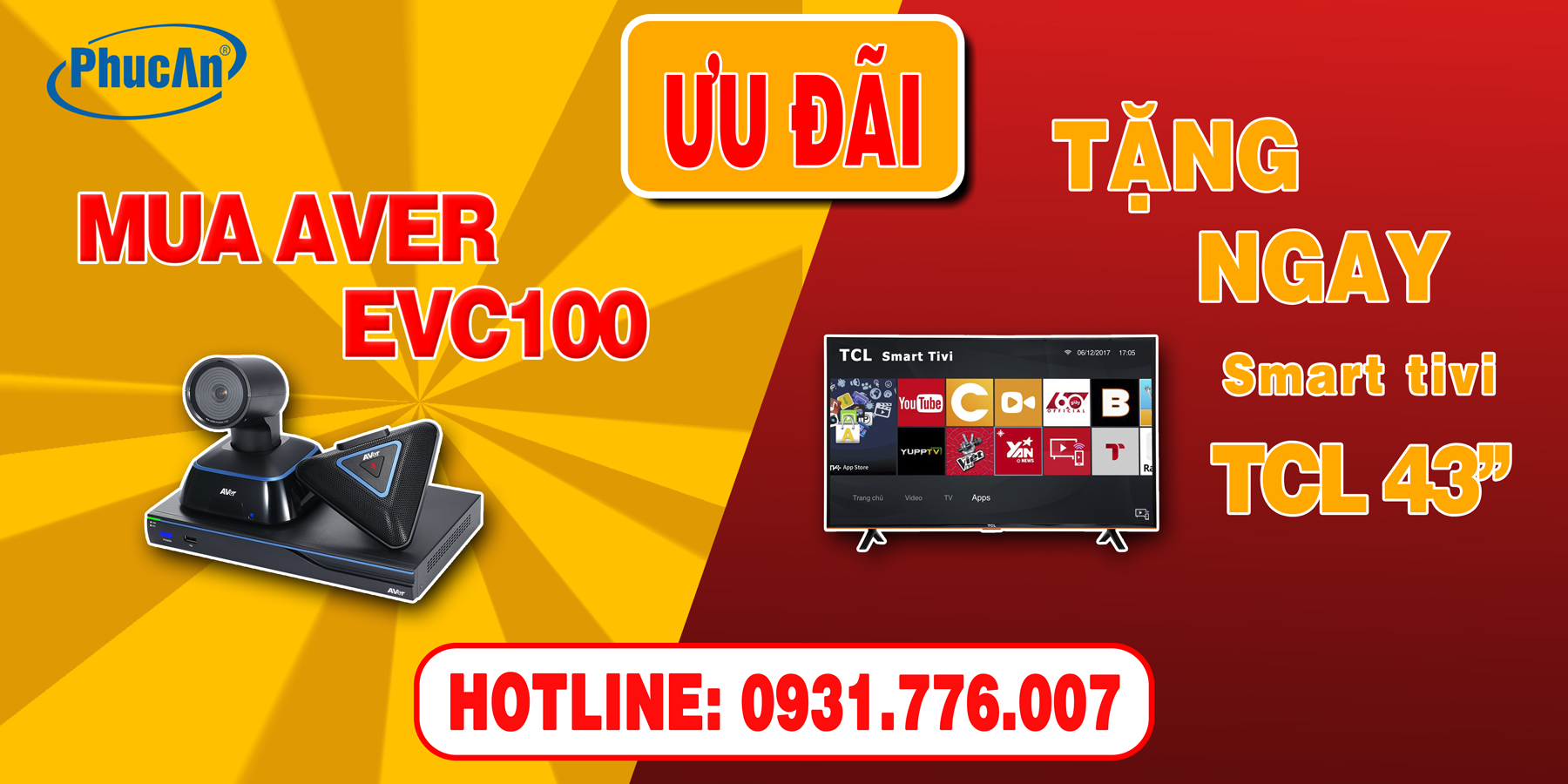 Tặng ngay smart tivi khi mua thiết bị họp trực tuyến Aver EVC100 1