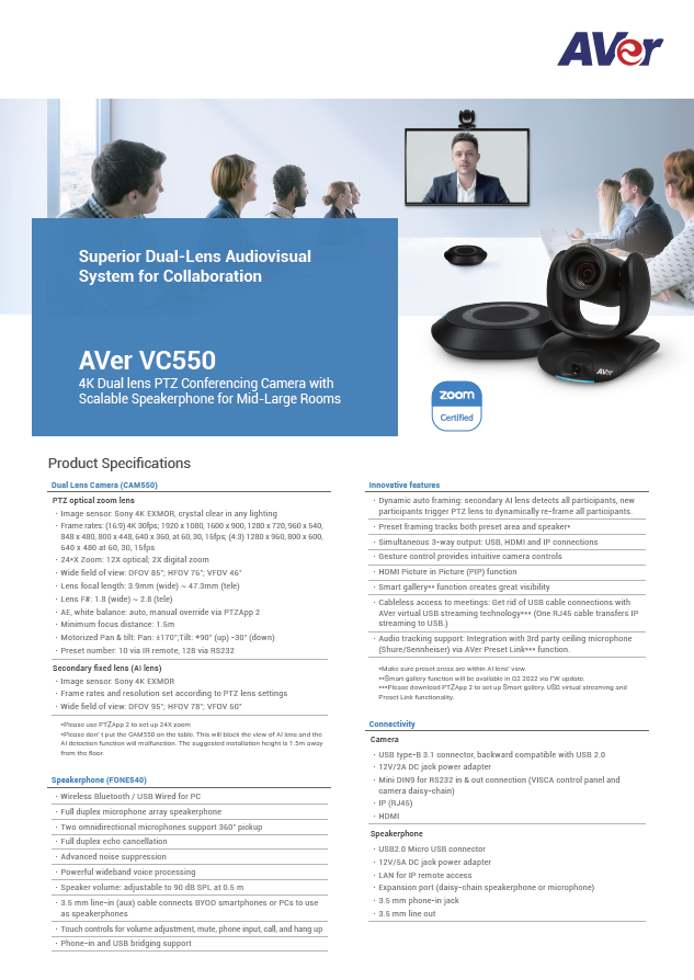 Datasheet aver vc550