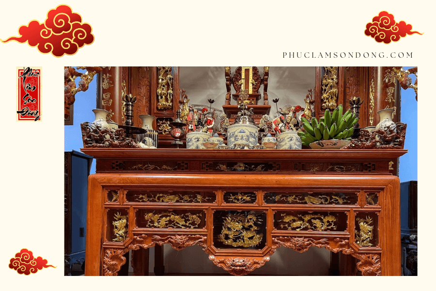 Bàn thờ gia tiên sơn son thếp vàng