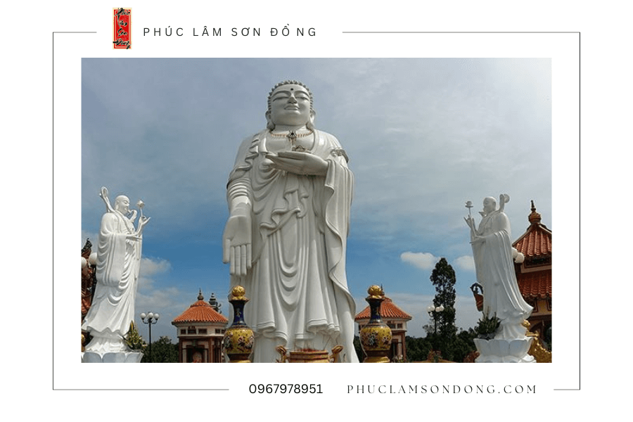 Quần thể tượng Phật tổ A Di Đà và 48 vị Bồ tát Thánh chúng tại Chùa Phước Thành - An Giang