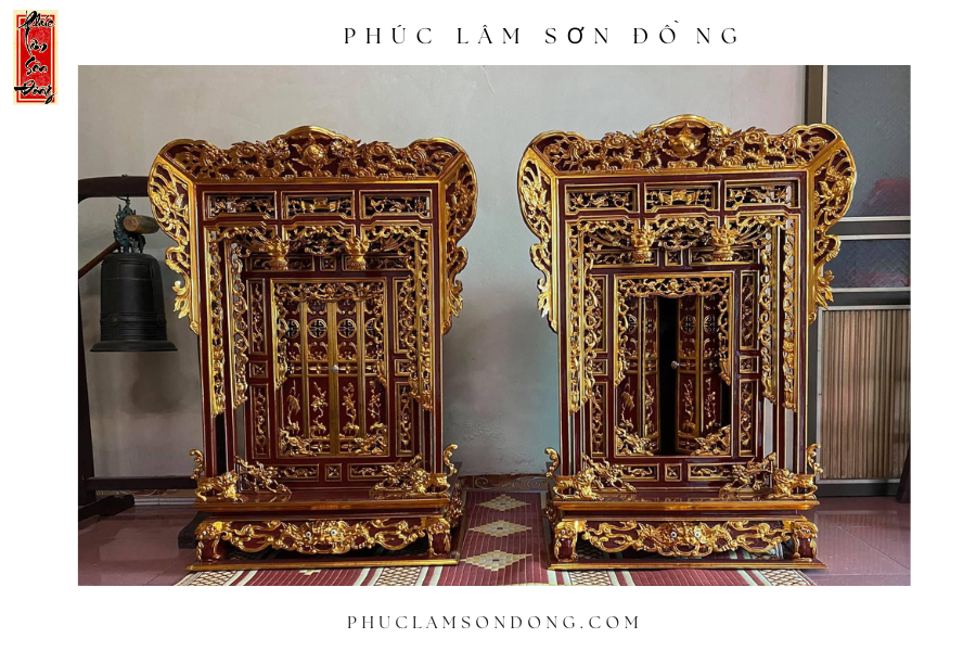 Màu sắc, hoa văn chạm khắc trên khám thờ