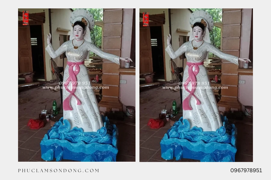 Tượng Cô Bơ Sơn Thếp