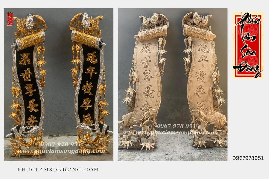 Câu Đối Cuốn Thư Rồng Hóa Trúc