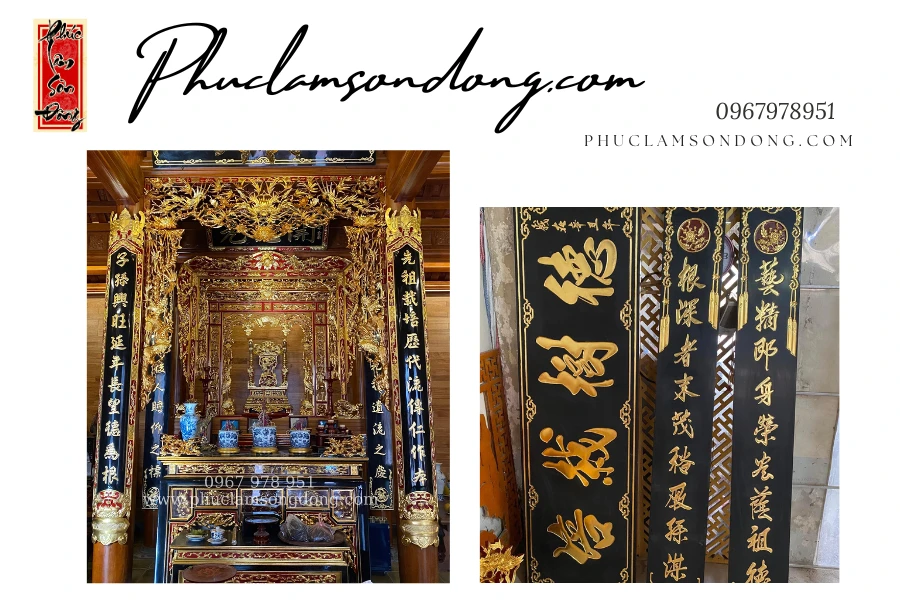 Top 3 bộ Hoành Phi – Câu Đối – Cửa Võng đẹp nhất Sơn Đồng