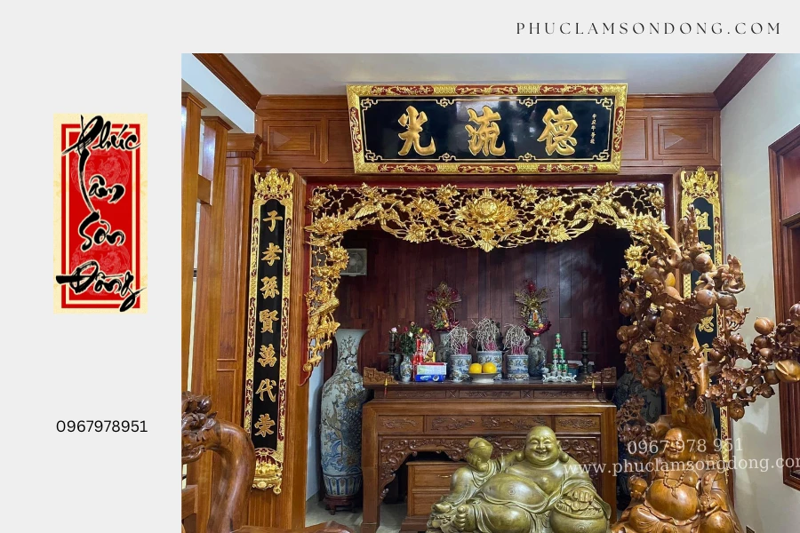 Top 3 bộ Hoành Phi – Câu Đối – Cửa Võng đẹp nhất Sơn Đồng