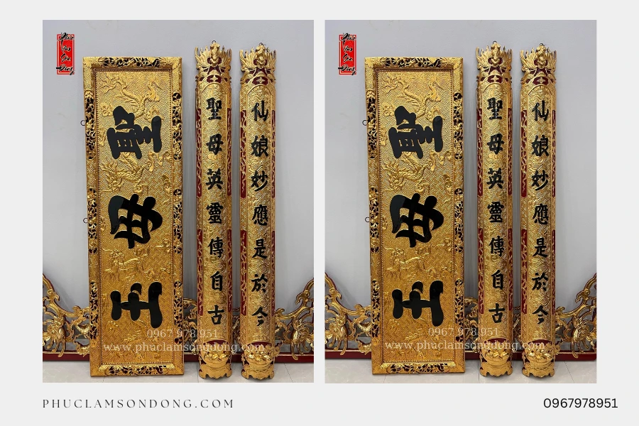 Hoành Phi – Câu Đối Nền Gấm