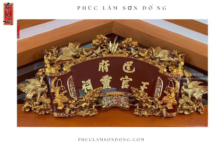 Cuốn Thư Chạm Tùng Hạc – Rồng Hóa Tùng