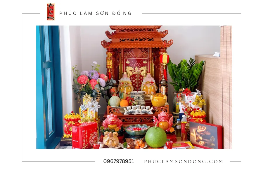 bàn thờ ngày tết cho nhà chung cư