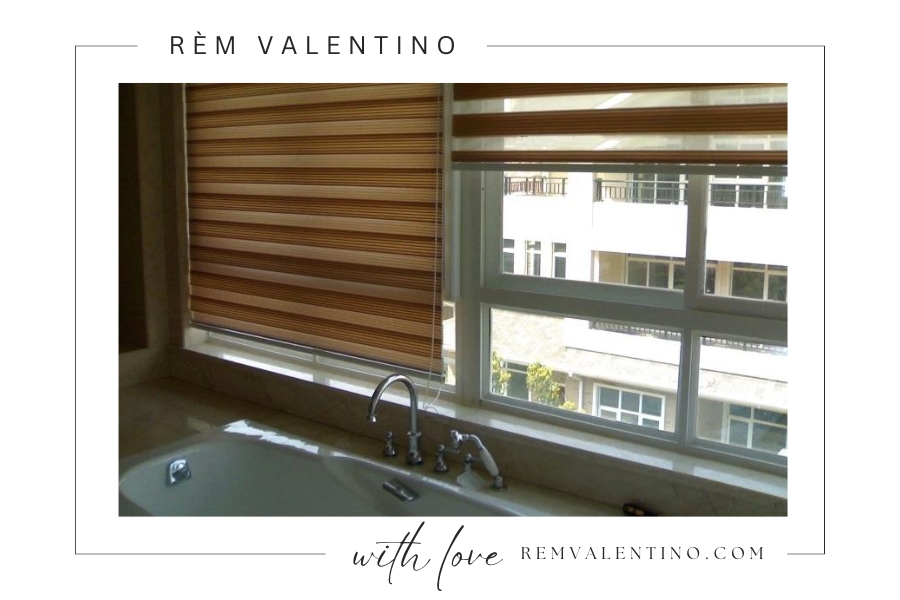 Rèm cửa cầu vồng chống nước cho không gian nhà tắm